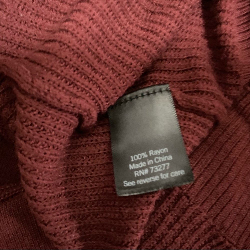 Simply Vera Vera Wang Rust Cardigan Open Front with Tie - Picture 4 of 4